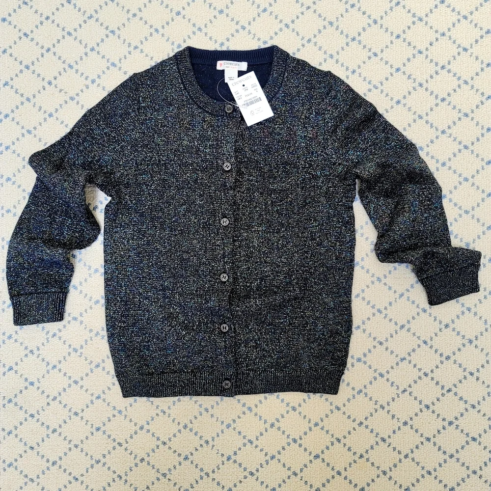 New! J Crew sz 6-7 Small S Girl’s Casey Rainbow Metallic Cardigan NWT